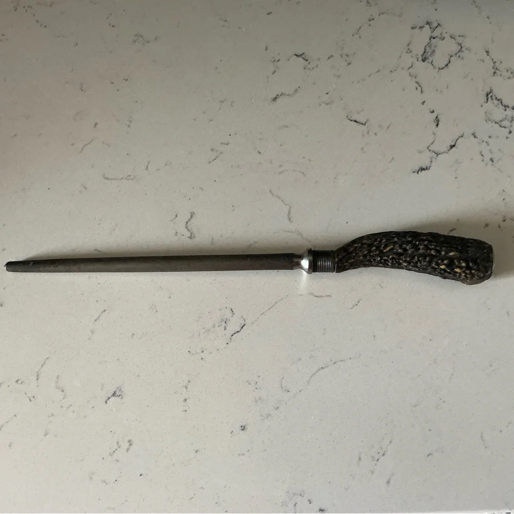 Vintage Geo wostenholm & sons stag antler Sheffield England knife sharpener 13”